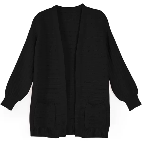 Haloumoning Kids Girls Open Front Cardigan Sweaters Long Sleeve Cable Knit Fashion Clothes with Pockets 5-14 Years