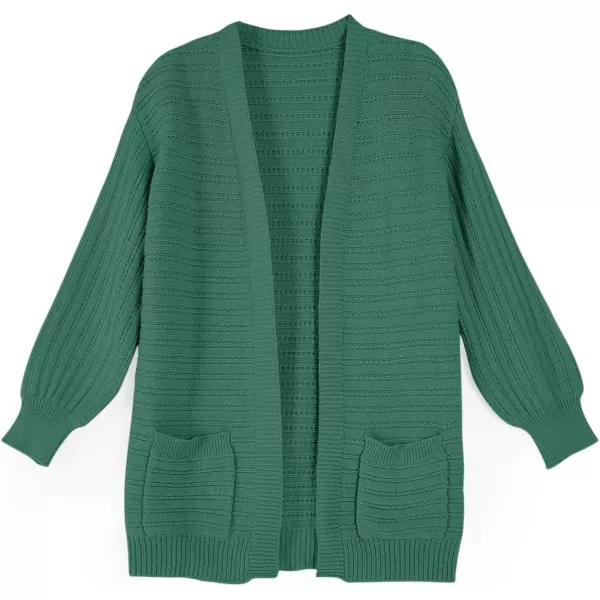 Haloumoning Kids Girls Open Front Cardigan Sweaters Long Sleeve Cable Knit Fashion Clothes with Pockets 5-14 Years