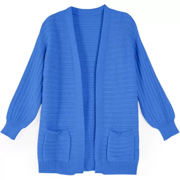 Haloumoning Kids Girls Open Front Cardigan Sweaters Long Sleeve Cable Knit Fashion Clothes with Pockets 5-14 Years