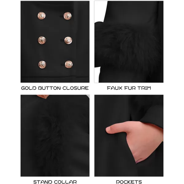 Haloumoning Toddler Girls Faux Fur Dress Coat Kids Winter Warm Jacket Long Sleeve Button Wool Coat 1-8 Years