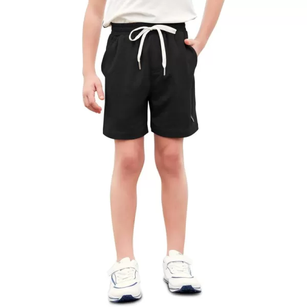 Haloumoning Boys Athletic Shorts Elastic Waist Youth Pull-On Basketball Shorts with Pockets 3-14 Years