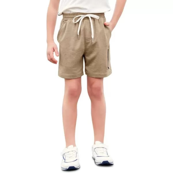 Haloumoning Boys Athletic Shorts Elastic Waist Youth Pull-On Basketball Shorts with Pockets 3-14 Years