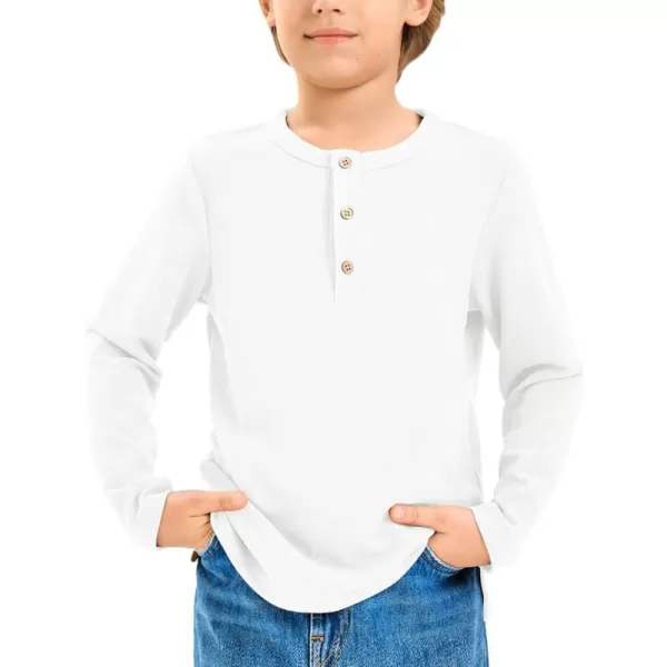 Haloumoning Boys Long Sleeve Shirts Kids Henley Neck Button Up Tshirts Lightweight Fashion Tops