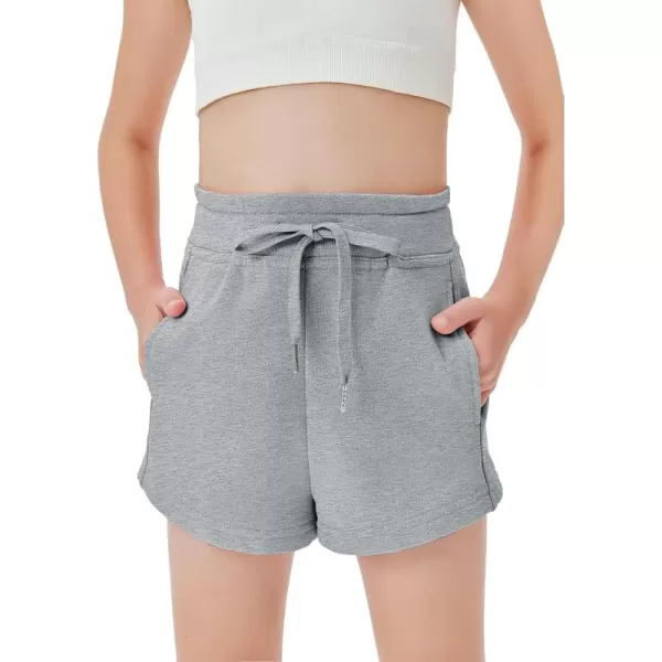 Haloumoning Girls Athletic Shorts Drawstring Elastic Waist Summer Workout Gym Running Sports Shorts with Pockets 5-14 Years