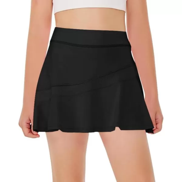 Haloumoning Girls Athletic Tennis Skirts Pleated Workout Golf Skorts with Shorts Pockets