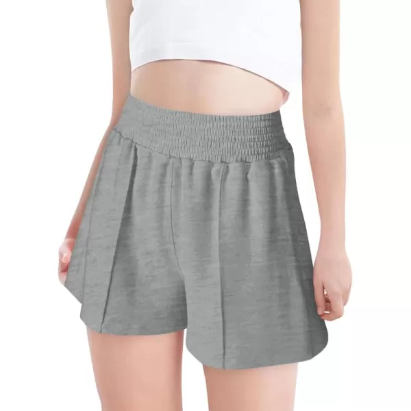 Haloumoning Girls Casual Shorts Soft Comfy High Elastic Waist Summer Running Shorts with Pockets 5-14 Years