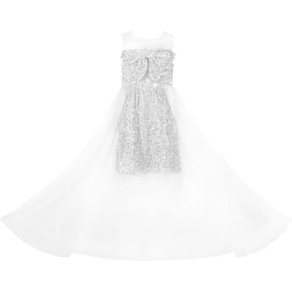 Haloumoning Girls Sequin Dress Kids Formal Sleeveless Pageant Birthday Party Dresses 5-14 Years