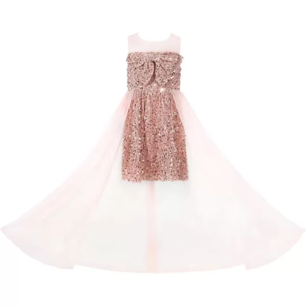 Haloumoning Girls Sequin Dress Kids Formal Sleeveless Pageant Birthday Party Dresses 5-14 Years