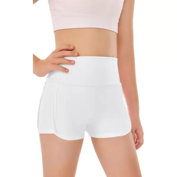 Haloumoning Girls Shorts Casual Summer Athletic Shorts Comfy High Waisted Yoga Shorts with Back Pocket