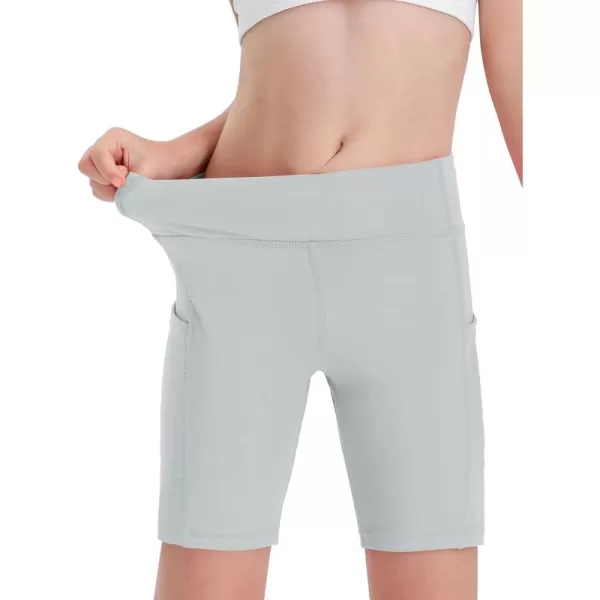 Haloumoning Girls Volleyball Spandex Shorts Kids Athletic Biker Dance Gymnastics Compression Shorts with Pockets