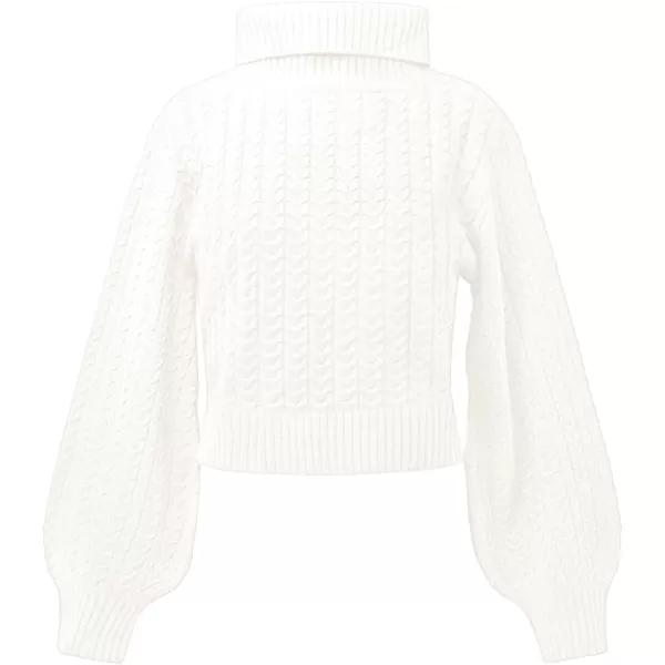 Girls Crop Turtleneck Sweaters Tops Kids Long Sleeve Fashion Cable Knit Chunky Cute Pullover Jumper Shirts 5-14 Years