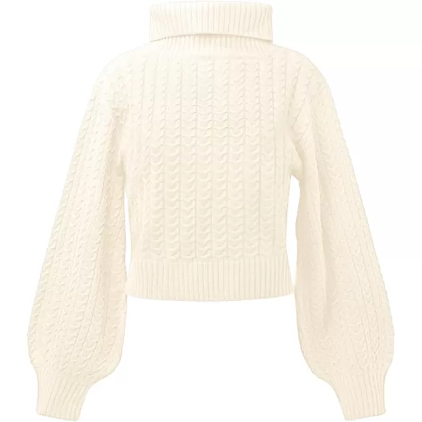 Girls Crop Turtleneck Sweaters Tops Kids Long Sleeve Fashion Cable Knit Chunky Cute Pullover Jumper Shirts 5-14 Years