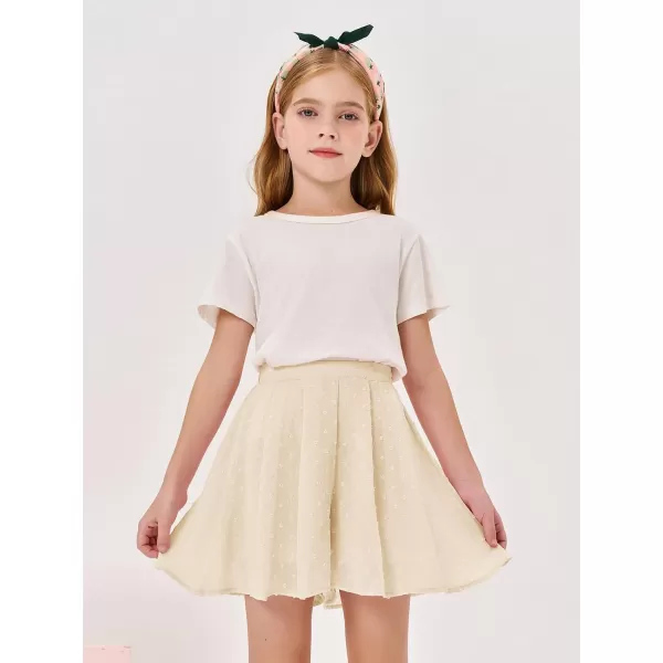 Girls Flowy Swiss Dot Skirts Shorts Kids Summer Elastic Waist Ruffle Skorts with Liner 4-14 Years