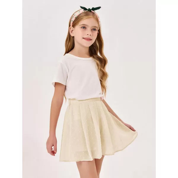 Girls Flowy Swiss Dot Skirts Shorts Kids Summer Elastic Waist Ruffle Skorts with Liner 4-14 Years