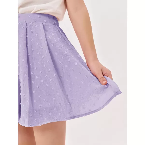 Girls Flowy Swiss Dot Skirts Shorts Kids Summer Elastic Waist Ruffle Skorts with Liner 4-14 Years