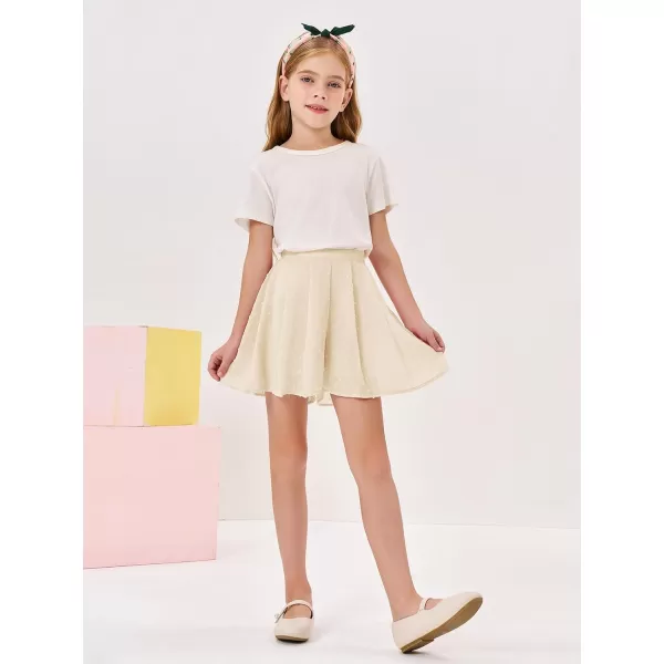Girls Flowy Swiss Dot Skirts Shorts Kids Summer Elastic Waist Ruffle Skorts with Liner 4-14 Years