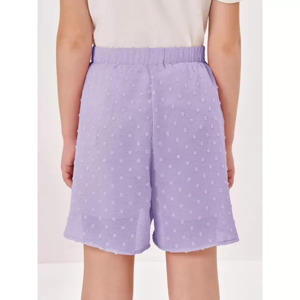 Girls Flowy Swiss Dot Skirts Shorts Kids Summer Elastic Waist Ruffle Skorts with Liner 4-14 Years