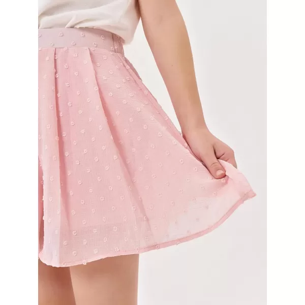 Girls Flowy Swiss Dot Skirts Shorts Kids Summer Elastic Waist Ruffle Skorts with Liner 4-14 Years