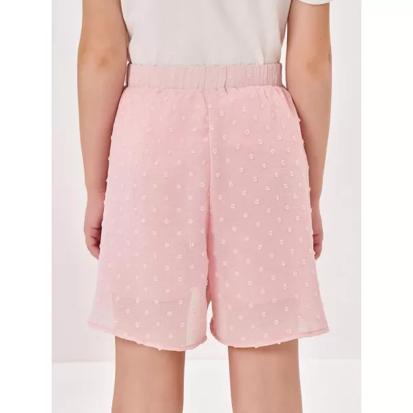 Girls Flowy Swiss Dot Skirts Shorts Kids Summer Elastic Waist Ruffle Skorts with Liner 4-14 Years