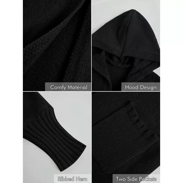 Girls Hooded Long Cardigan Kids Fashion Open Front Knit Sweater Outerwear Coat 5-14 Years