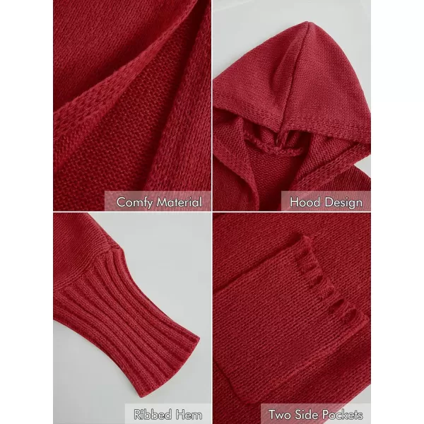 Girls Hooded Long Cardigan Kids Fashion Open Front Knit Sweater Outerwear Coat 5-14 Years