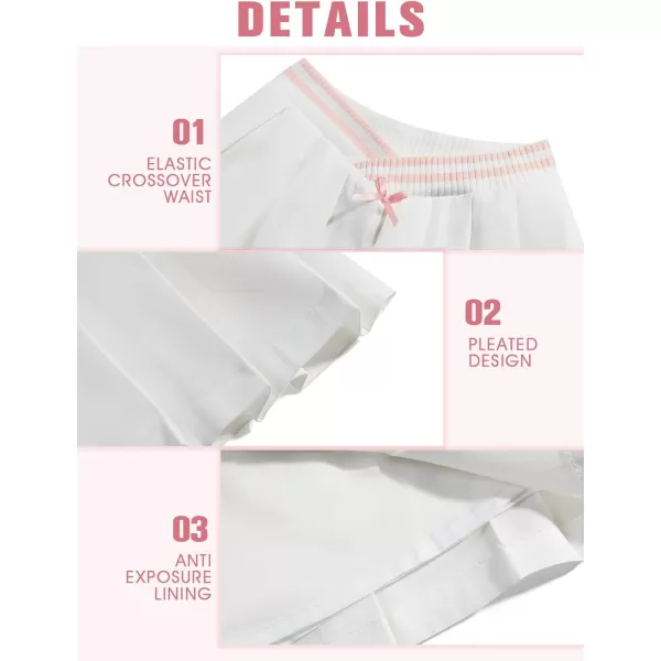 Girls Pleated Skirt Kids Cute Crossover High Waist School Uniform A-Line Skater Skirts