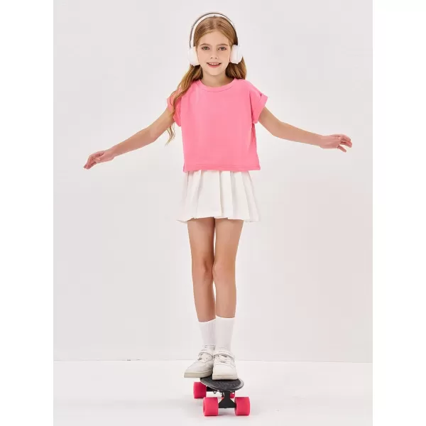 Girls Pleated Skirt Kids Cute Crossover High Waist School Uniform A-Line Skater Skirts
