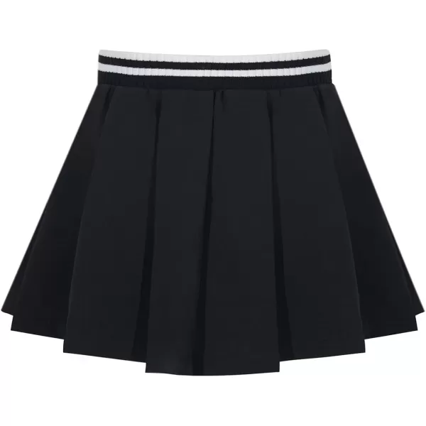 Girls Pleated Skirt Kids Cute Crossover High Waist School Uniform A-Line Skater Skirts