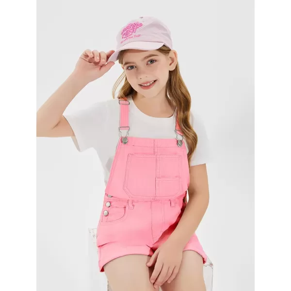 Haloumoning Girls Denim Overalls Kids Summer Sleeveless Rompers Overall Shorts 5-14 Years