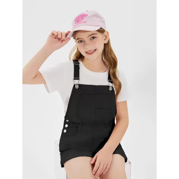 Haloumoning Girls Denim Overalls Kids Summer Sleeveless Rompers Overall Shorts 5-14 Years