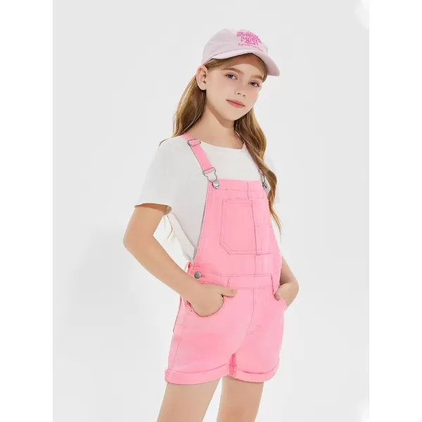 Haloumoning Girls Denim Overalls Kids Summer Sleeveless Rompers Overall Shorts 5-14 Years