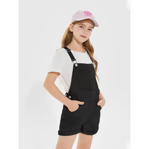 Haloumoning Girls Denim Overalls Kids Summer Sleeveless Rompers Overall Shorts 5-14 Years
