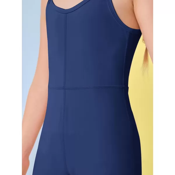 Haloumoning Girls Flare Jumpsuit Spaghetti Straps Dance Unitard Romper Kids Casual Playsuit