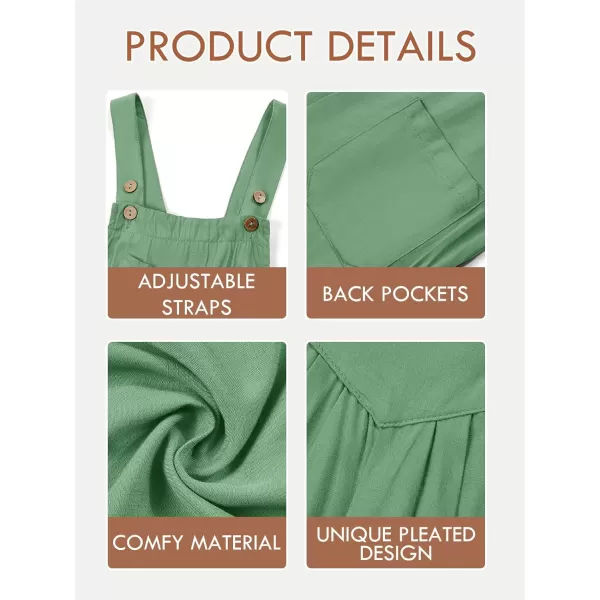 Haloumoning Girls Overalls Kids Casual Sleeveless Wide Leg Jumpsuit Loose Rompers with Pockets 5-14 Years