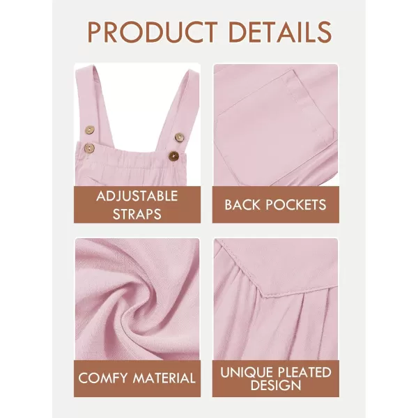 Haloumoning Girls Overalls Kids Casual Sleeveless Wide Leg Jumpsuit Loose Rompers with Pockets 5-14 Years