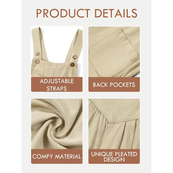 Haloumoning Girls Overalls Kids Casual Sleeveless Wide Leg Jumpsuit Loose Rompers with Pockets 5-14 Years