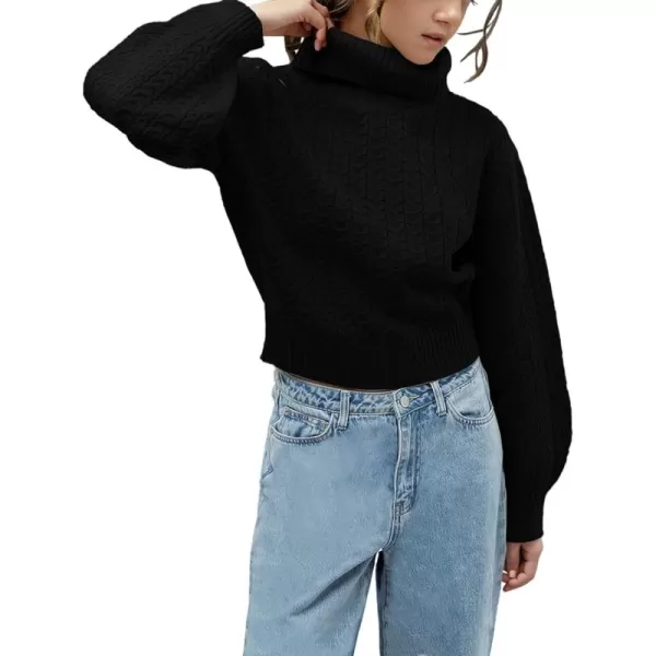 Girls Crop Turtleneck Sweaters Tops Kids Long Sleeve Fashion Cable Knit Chunky Cute Pullover Jumper Shirts 5-14 Years