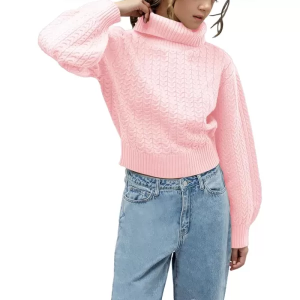 Girls Crop Turtleneck Sweaters Tops Kids Long Sleeve Fashion Cable Knit Chunky Cute Pullover Jumper Shirts 5-14 Years