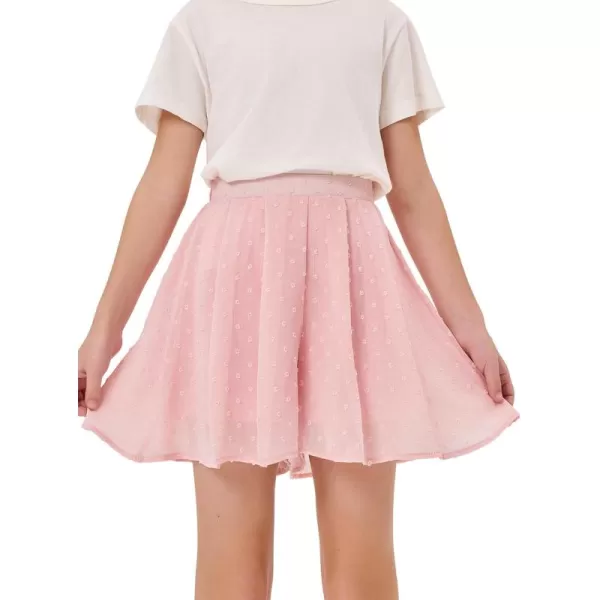 Girls Flowy Swiss Dot Skirts Shorts Kids Summer Elastic Waist Ruffle Skorts with Liner 4-14 Years