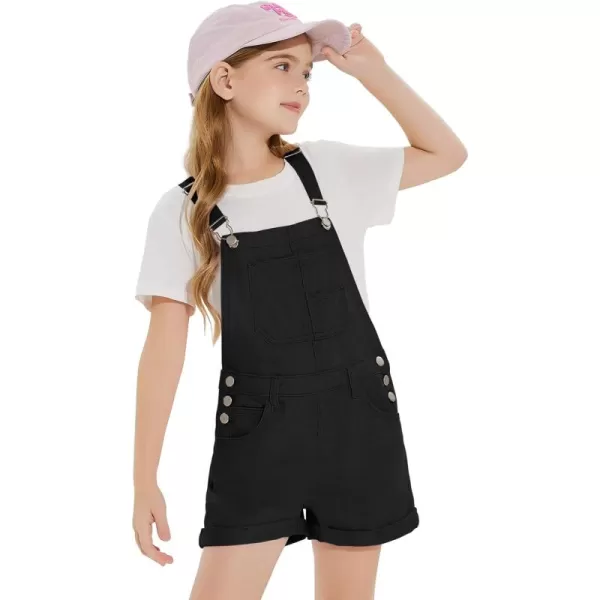 Haloumoning Girls Denim Overalls Kids Summer Sleeveless Rompers Overall Shorts 5-14 Years
