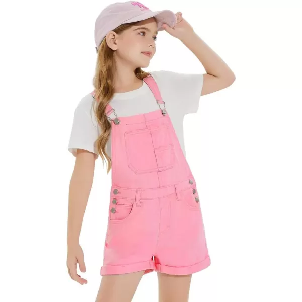 Haloumoning Girls Denim Overalls Kids Summer Sleeveless Rompers Overall Shorts 5-14 Years