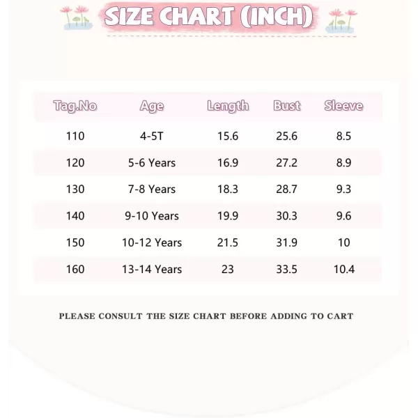 Girls Floral Puff Short Sleeve Shirts Summer Cute T Shirts Tops 5-14 years