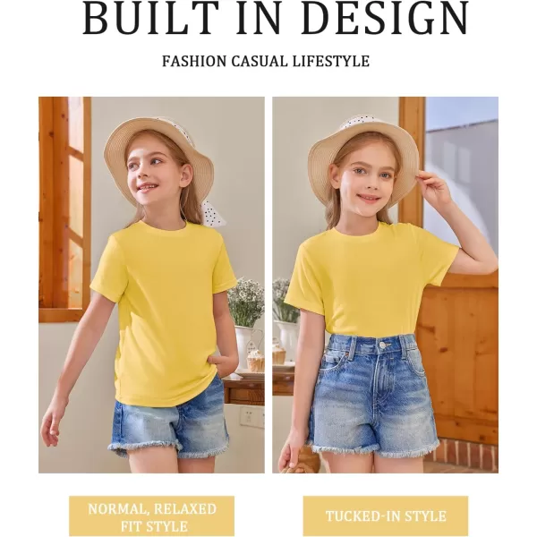 Girls Short Sleeve T Shirts Kids Summer Tops Crewneck Tees 5-14 Years