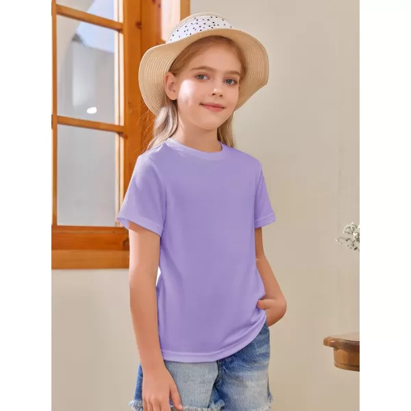 Girls Short Sleeve T Shirts Kids Summer Tops Crewneck Tees 5-14 Years