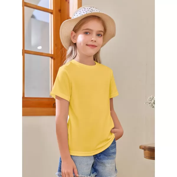 Girls Short Sleeve T Shirts Kids Summer Tops Crewneck Tees 5-14 Years