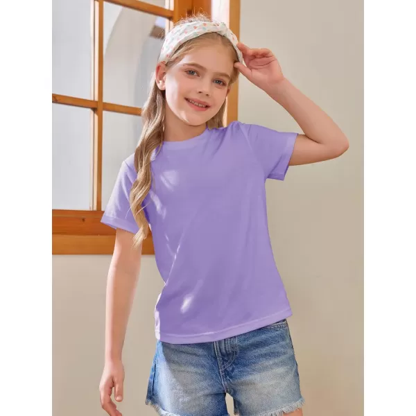Girls Short Sleeve T Shirts Kids Summer Tops Crewneck Tees 5-14 Years