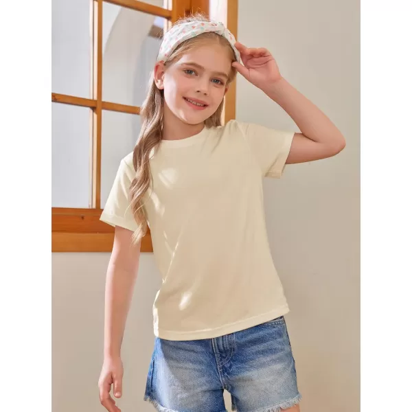 Girls Short Sleeve T Shirts Kids Summer Tops Crewneck Tees 5-14 Years