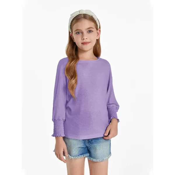 Haloumoning Girls' 3/4 Sleeve T Shirts Summer Cute Crewneck Basic Tees Ruffle Casual Blouse for 5-14Y