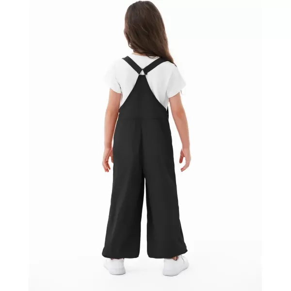 Haloumoning Girls Bib Overalls Summer Outfits Adjustable Strap Long Pants Casual Rompers Jumpsuits with Pockets 5-14 Years