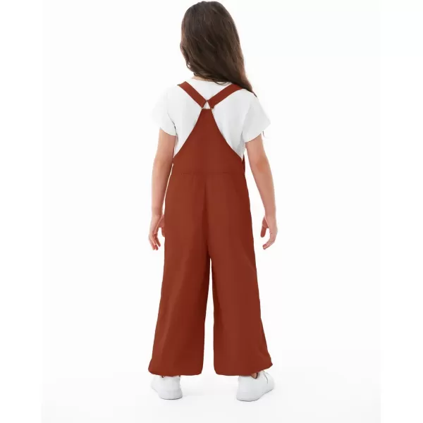 Haloumoning Girls Bib Overalls Summer Outfits Adjustable Strap Long Pants Casual Rompers Jumpsuits with Pockets 5-14 Years